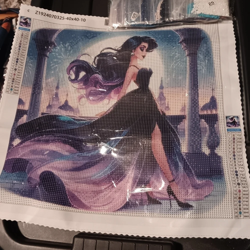 Elegant Purple and Black Disney Villian Ursula Diamond Art Painting Kit 40x40
